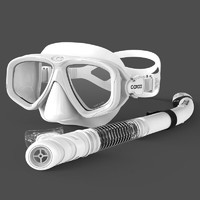 Copozz 酷破者 浮潜面镜三宝成人潜水眼镜呼吸管套装全干式游泳装备 纯白色面镜呼