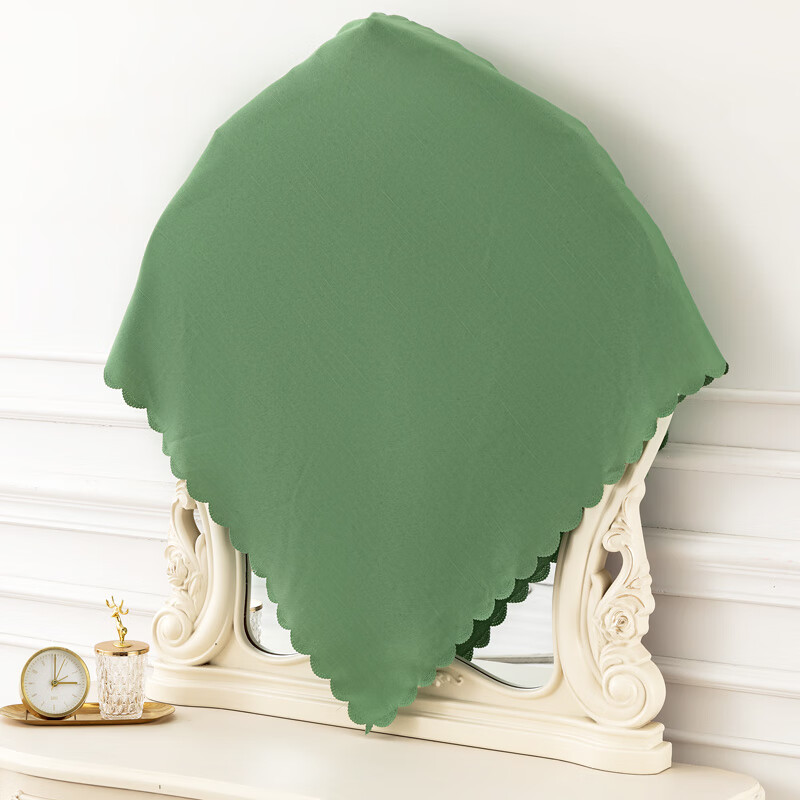 巧林儿化妆镜遮镜子布帘梳妆台镜子套罩遮盖镜子遮挡布盖镜面防尘盖布 清歌 桌面圆镜盖布：90*90cm