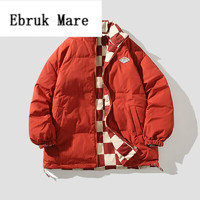 Ebruk Mare森马集团羽绒服男冬季双面可穿款小众立领式冬装外套 橘色双面穿 2XL