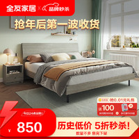 QuanU 全友 家居 床現代簡約板式床雙人床窄邊設計環保板材主臥室家具106302 床F(1.8米)+106302-2床頭柜F*1
