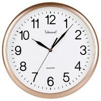 天王星（Telesonic）挂钟客厅创意钟表现代简约家用时钟挂墙卧室免打孔石英钟表 香槟金直径30CM（12英寸）