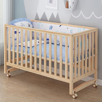 牧童坊婴儿床拼接大床实木bb床新生儿儿童床可移动摇篮床宝宝床