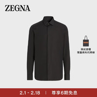 杰尼亚（Zegna）【新年】黑色 Trofeo™ 桑蚕丝晚装衬衫601953A6-9MCZRM L/41