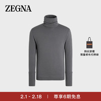 杰尼亚（Zegna）【新年】铁灰色羊毛针织高领毛衣UCM9MA6-ROS-K07
