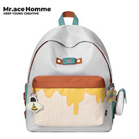 Mr.ace Homme蜜蜂系列双肩包女书包大容量电脑背包男2132B小蜜蜂+零钱包