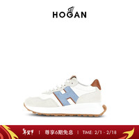 HOGAN 女鞋2024早春H641系列时尚休闲厚底跑步鞋运动鞋 白/蓝/灰 36