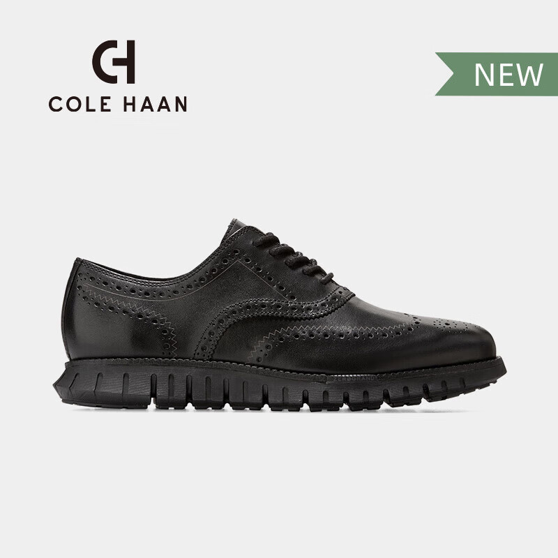 COLE HAAN 歌涵 colehaan/歌涵 男鞋牛津鞋 24年春季布洛克雕花休闲皮鞋男C39601 黑色-C39601 42