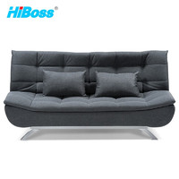 HiBoss 办公沙发JHBO01布艺折叠沙发多功能沙发床家用灰色三人位含抱枕