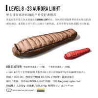 nanga登山睡袋LEVEL8 AURORA Light/UDD户外极寒雪山露营轻量睡袋