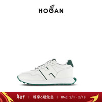 HOGAN 男鞋2024早春H601系列时尚厚底运动鞋 白/绿 39