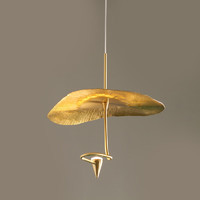 龙代（longdai）客厅茶室灯具荷叶吊灯 铜荷叶直径250*高250（单头）