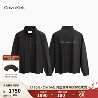 卡尔文·克莱恩 Calvin Klein Jeans24春夏男士简约字母印花运动休闲立领外套J326072 BEH-太空黑 XXL