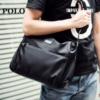 POLOPOLO 男包男士单肩包休闲时尚出行男包商务斜挎包041-P533 横款黑色