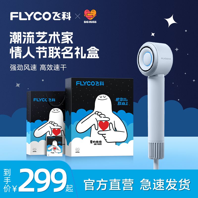 FLYCO 飞科 高速吹风机家用11万转速干不伤发2亿+级负离子护发低噪电吹风