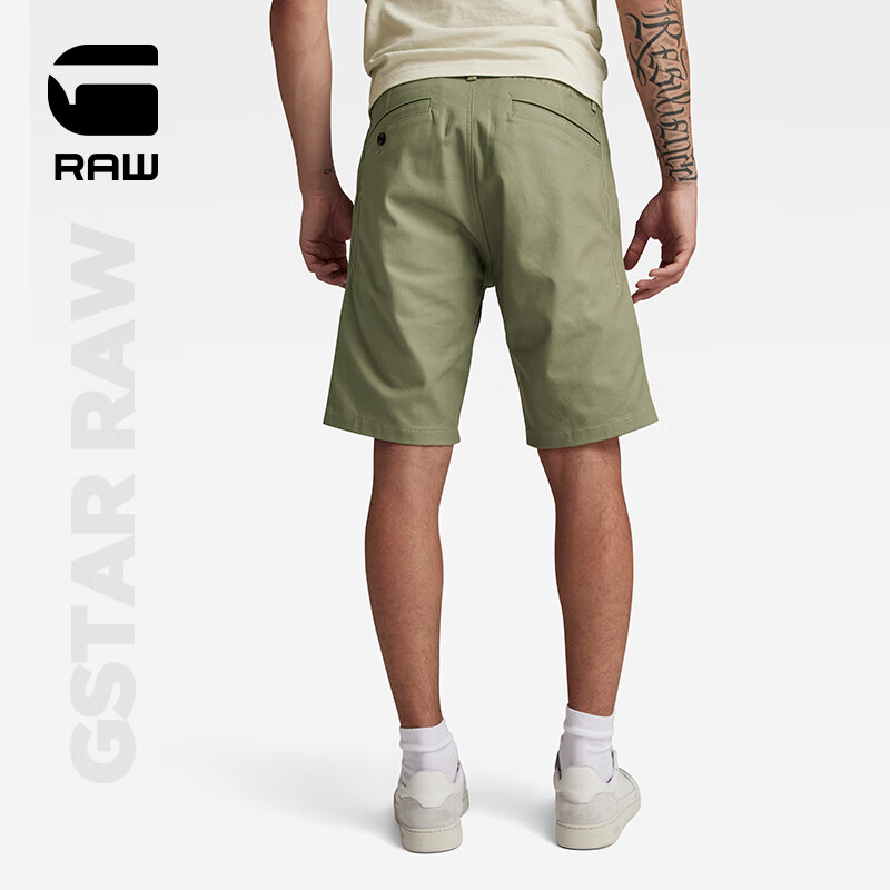G-STAR RAW2024春夏Bronson 2.0修身弹力男士外穿五分裤奇诺西装短裤D21040 卡其绿 36