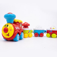 Baoli 宝丽 儿童小火车玩具男孩轨道车宝宝拼装积木电动汽车3岁5生日礼物 1303D音乐小火车（无轨道）