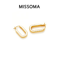 MISSOMA 回形针环扣白珐琅小号素圈耳环耳饰
