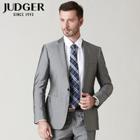 庄吉（Judger）商务休闲男士西服抗皱职业上班单西装外套 浅灰色 175/100B