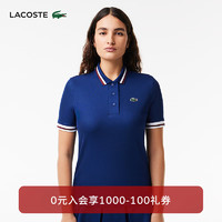 LACOSTE法国鳄鱼女包24春季新款通勤休闲百搭短袖POLO衫PF0965 F9F/藏青 34 /155