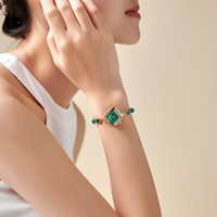 聚利时（Julius）手表女玛瑙锆石手链时尚气质石英女士手表玛瑙绿AM-1425B