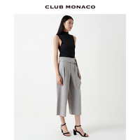 CLUB MONACO 摩纳哥会馆 女装春夏羊毛混纺系带气质高腰压褶阔腿休闲裤