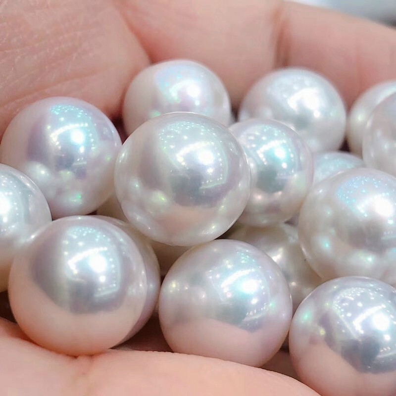 珠宝大颗粒天然淡水珍珠裸珠diy散珠带孔正圆超大爱迪生 大白一颗全孔(有瑕) 12-13mm