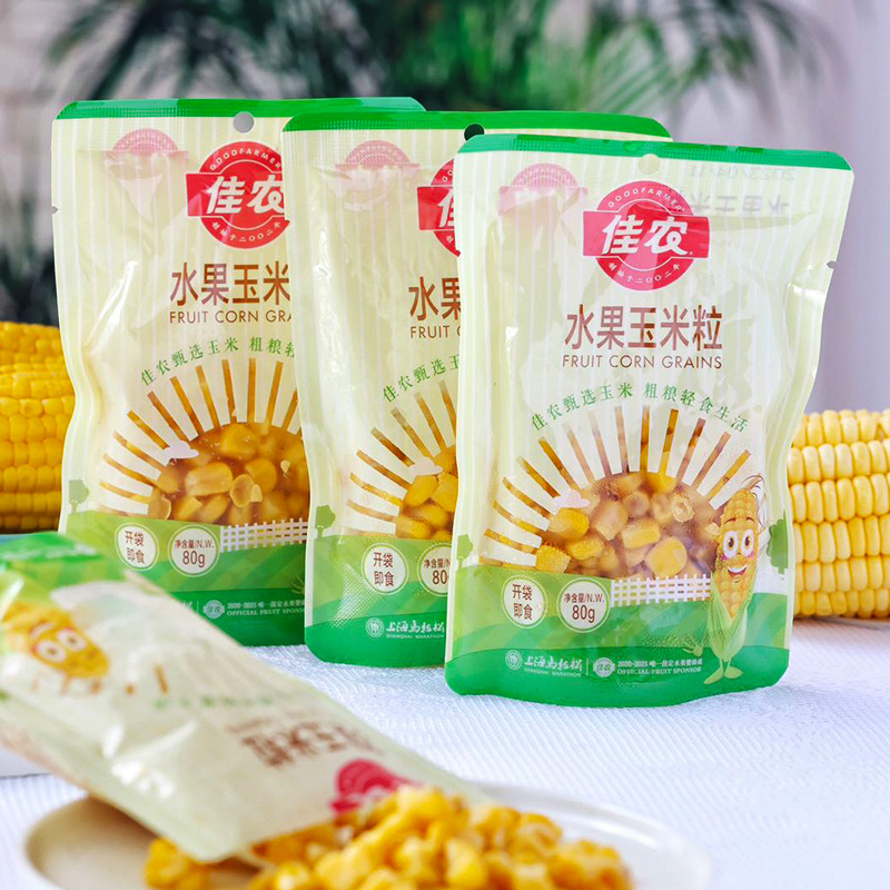 Goodfarmer 佳农 水果玉米粒 80g/袋 非转基因玉米水果开袋即食23年11-12月生产 80g*10袋原箱