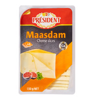 PRÉSIDENT 总统 荷兰进口马斯丹原制奶酪片150g一盒  天然原制奶酪