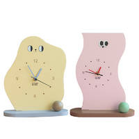 米子家居奶油风创意动物时钟摆件客厅可爱钟表挂钟台式家居装饰品
