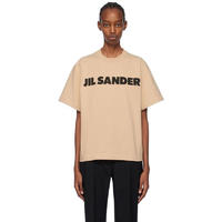 JIL SANDER 奢侈品潮牌 女士 米色印花工艺 T 恤 Dark sand M