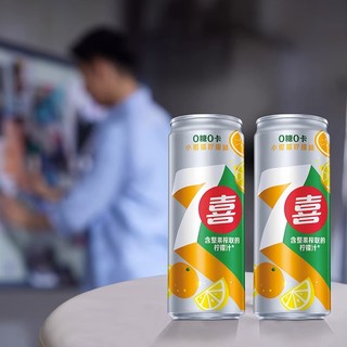 pepsi 百事 可乐细长罐装7喜无糖0卡小柑橘柠檬味碳酸饮料600ml*12瓶