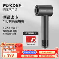 FLYCO 飞科 高速吹风机家用宿舍便携速干降噪负离子护发大风力吹风筒FH6370太空灰