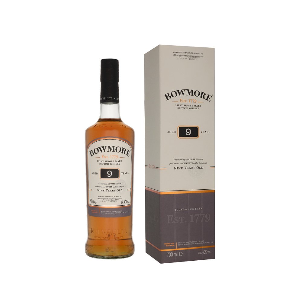 BOWMORE 欧洲Bowmore博摩尔艾雷岛泥煤味9年单一麦芽威士忌700ml