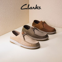 Clarks其乐男鞋自然系列2023一脚蹬舒适透气系带休闲皮鞋