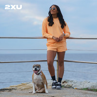2XU2XU Form系列法式毛圈运动卫衣女内搭圆领套头跑步运动卫衣 杏黄色/白色 M