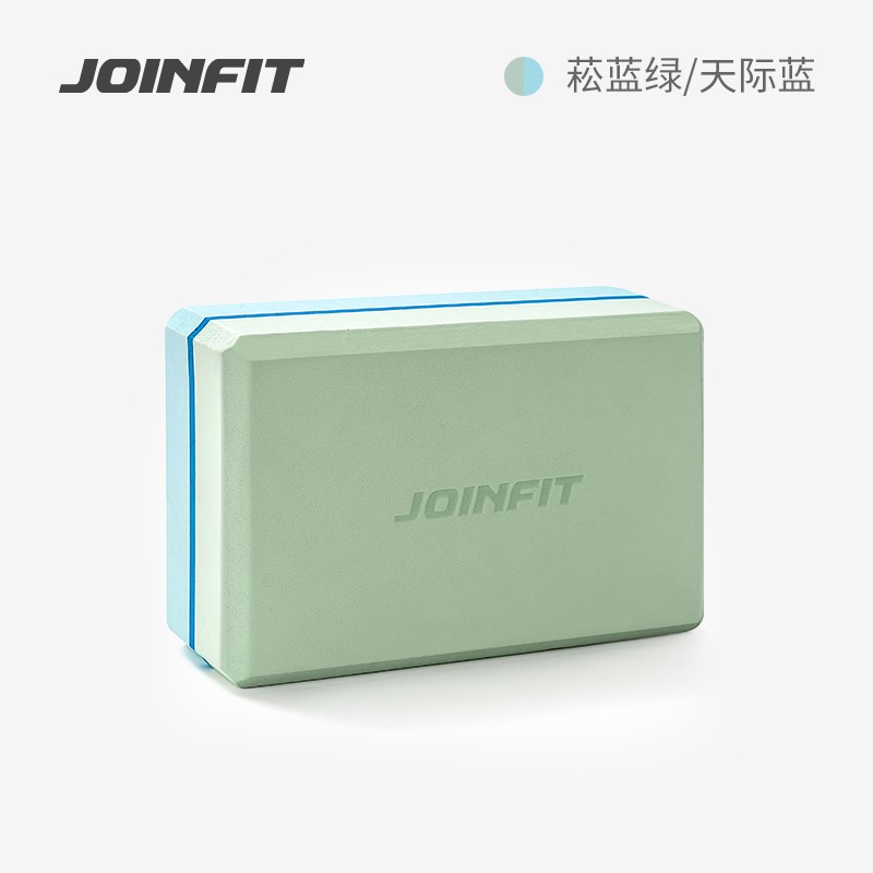 JOINFIT 瑜伽砖 瑜伽辅助用品防滑砖瑜伽枕 瑜伽训练垫配件 菘蓝绿+天际蓝/双面硬度1块装