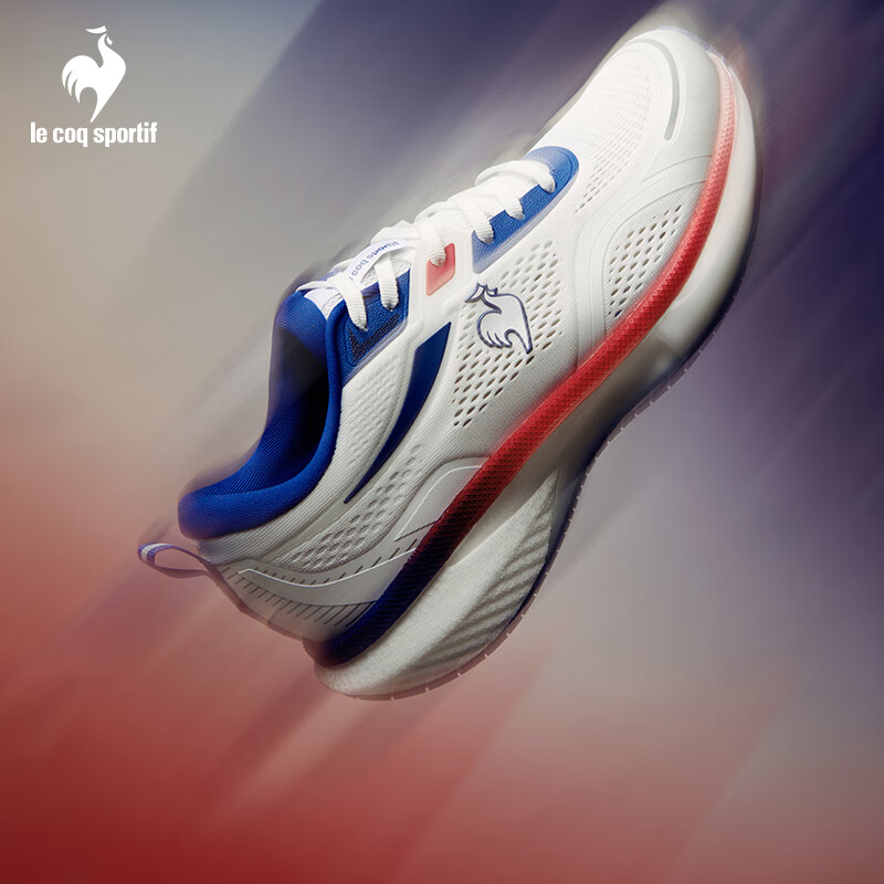 乐卡克法国公鸡男款2024春季训练系列蓝标专业跑步鞋L241MCNS0108 白蓝红/AAD 43
