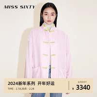MISS SIXTY2024春季新年系列丝绒外套女高级拼色轻奢国风 浅粉 XS