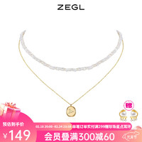 ZEGL春晚双层叠戴淡水珍珠项链女轻奢小众设计感气质锁骨链 珍爱双层项链