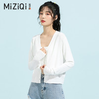 MIZIQI 米子旗 针织空调开衫 洋气披肩外套女 白色 均码