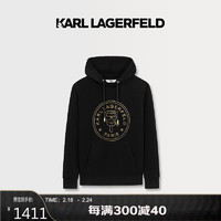 KARL LAGERFELD 卡尔拉格斐2023秋经典LOGO老佛爷男装休闲卫衣 3143 黑色 54