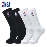 NBA 篮球袜子男士休闲运动长筒秋冬加厚毛圈高筒运动训练运动袜2双