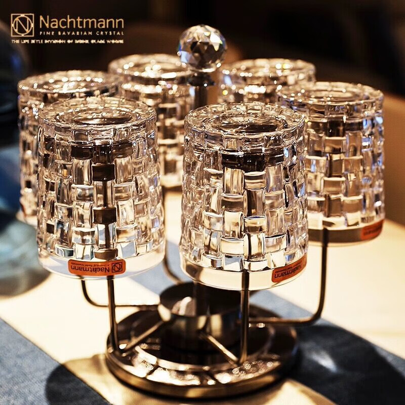 奈赫曼（NACHTMANN）德国Nachtmann水晶玻璃威士忌杯啤酒杯果汁饮料杯水杯子套装 矮杯330ML6只价+不锈钢杯架