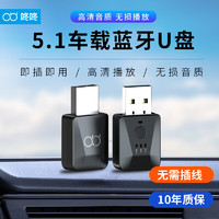 咚咚K1车载U盘蓝牙接收器5.1迷你USB适配器FM输出汽车立体声无损音频棒音响免提通话 无损USB蓝牙5.1接收器（可通话）