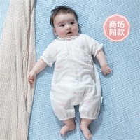 全棉時代 夏季0-3歲女寶寶雙層紗布短袖連體服