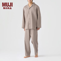 无印良品（MUJI）男式 大豆蛋白复合纤维 睡衣套装 男士家居服男款春季 FB06CC4S 棕色 L-XL