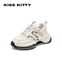 Kiss Kitty KISSKITTY老爹鞋女23新款透气网面休闲运动鞋气垫鞋子女厚底百搭