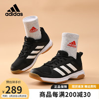 adidas 阿迪達斯 羽毛球鞋女款運動鞋透氣專業跑步耐磨比賽訓練鞋 GY7648-黑色 37