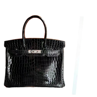 HERMèS 愛馬仕 HermesBirkin25 倒V灣鱷亮面鱷魚皮稀缺款女神節 黑色 如圖