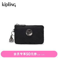 Kipling女款轻便帆布包2024春季小卡包手拿包|CREATIVITY S 无限黑
